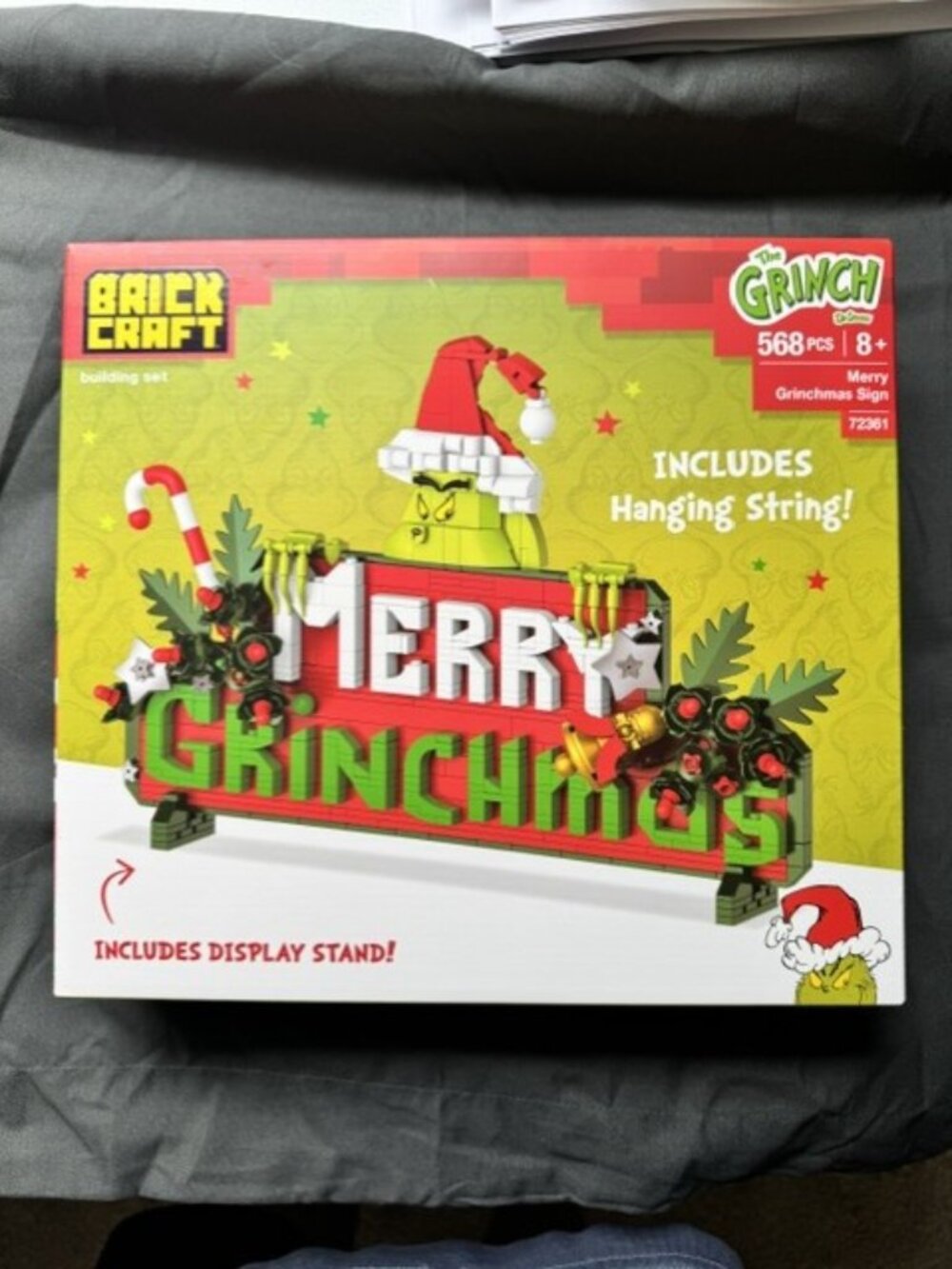 Brickcraft The Grinch Merry Grinchmas Sign Brick Building Kit 568-Piece Set 8+